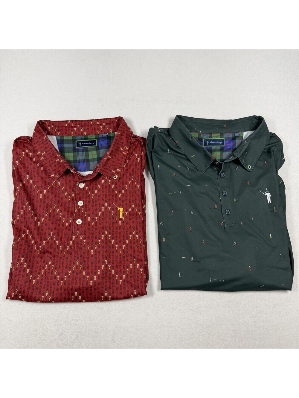 William Murray Lot Of 2 Stretch Golf Polo Shirt Size 2XL AOP